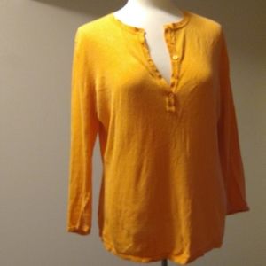 CK jeans Y2K linen sweater cantaloupe orange elbow sleeve women's L euc
